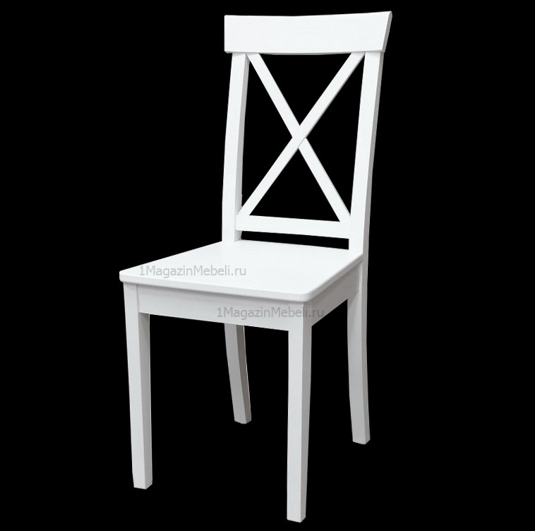 Белый стул жесткий из дерева (арт. М3547)